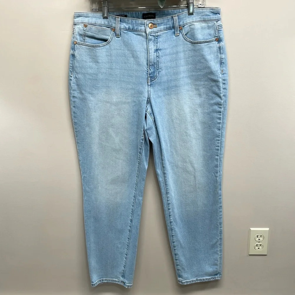 NWOT Talbots Curvy Slim Ankle Jean Seastone Wash Denim 14